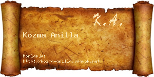 Kozma Anilla névjegykártya